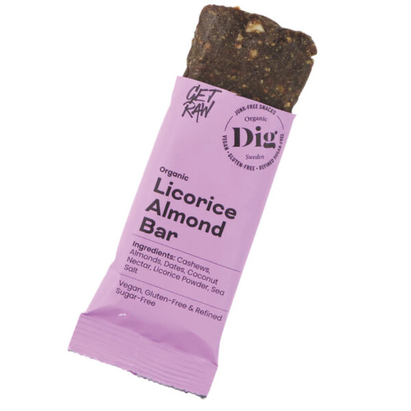 Lakritz Mandel Riegel &ndash; Bio-Hygge-Snack, vegan & glutenfrei, 42 g (DIG)